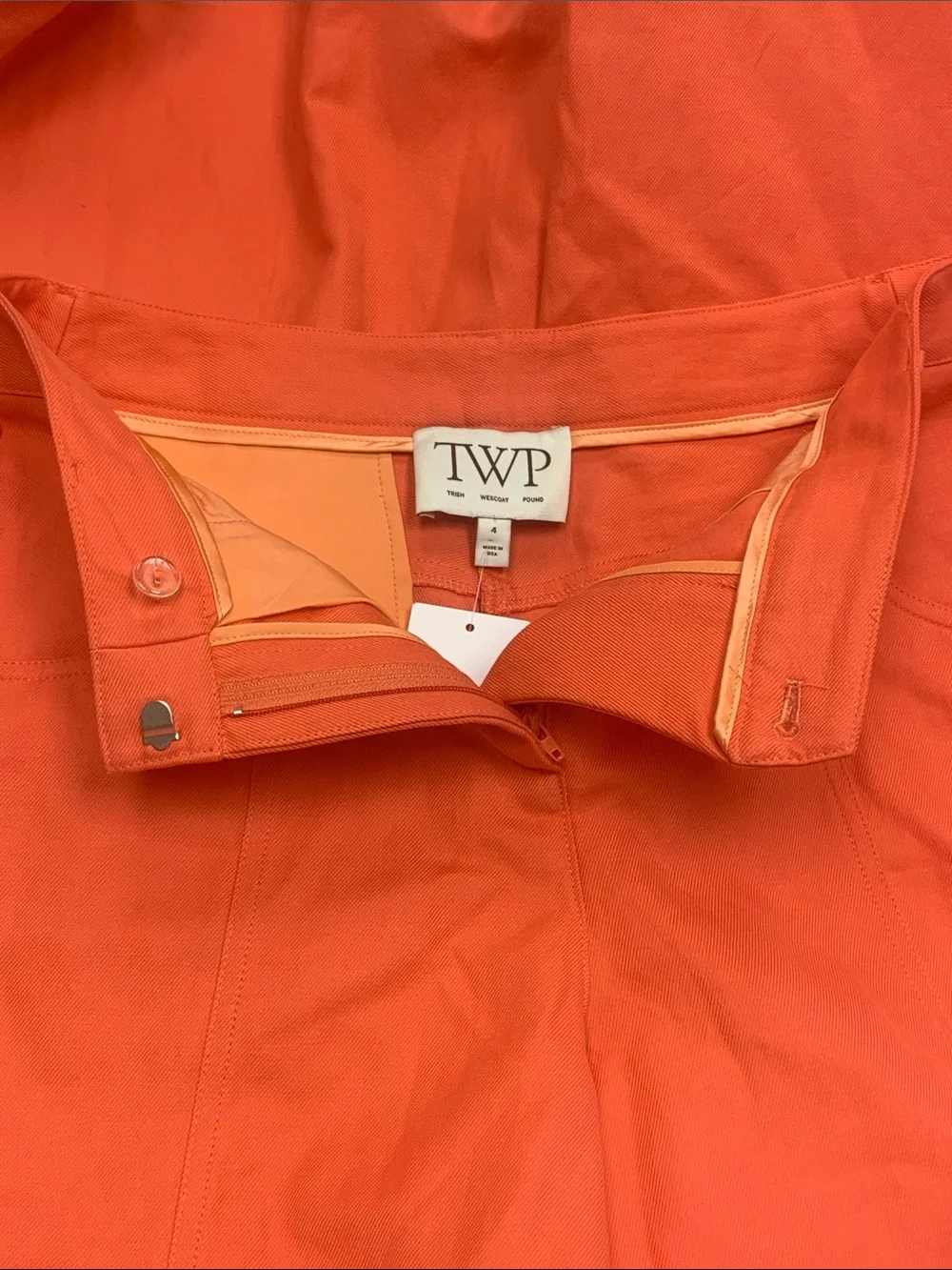 NWOT TWP Dees Cotton-Linen Wide-Leg Trousers Size 4 Poppy Color - Picture 7 of 7